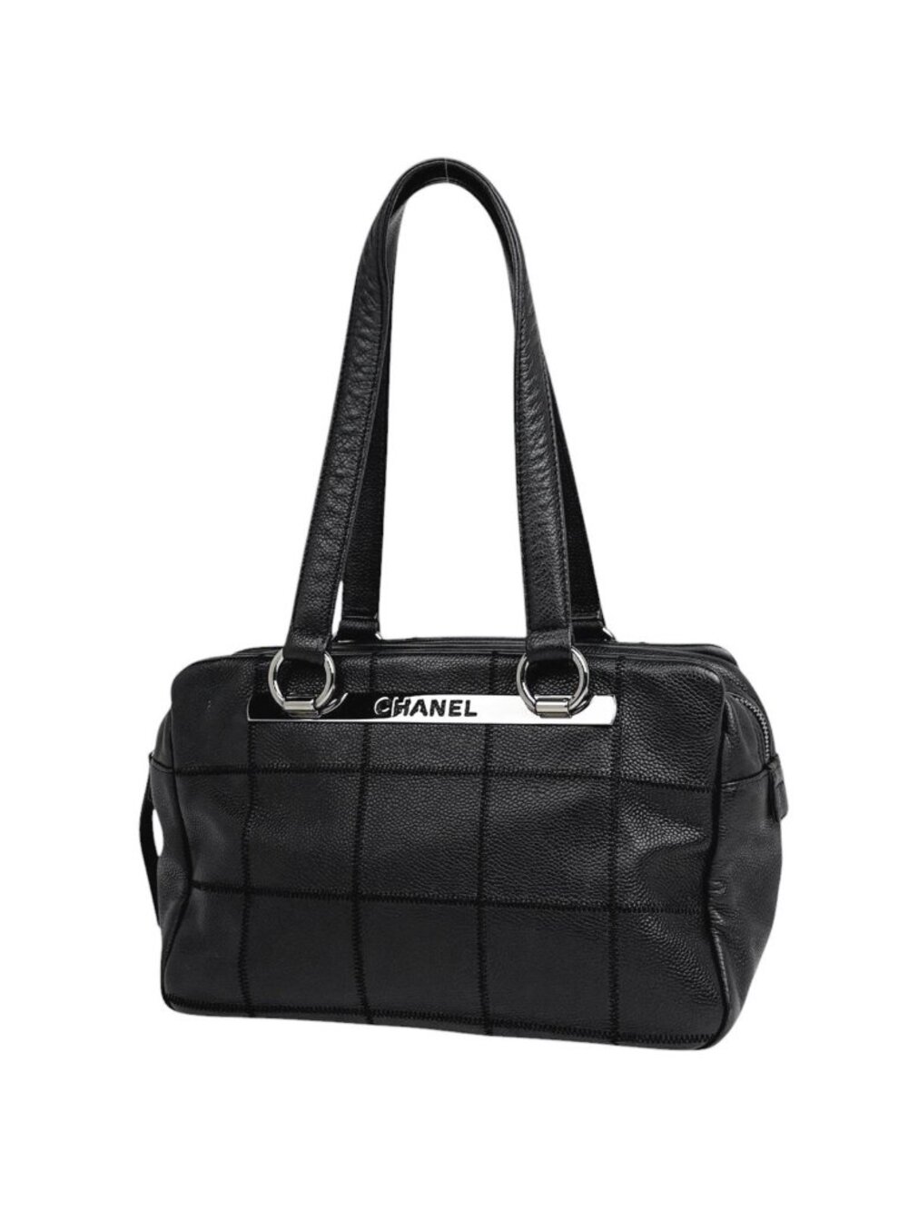 Chanel Handbag Choco Bar Caviar Leather Black